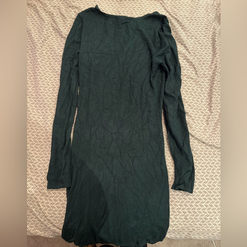 Express Dark Green Long Sleeve Dress